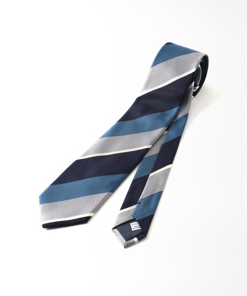 EDIFICE（エディフィス）の「コンビネーションストライプ タイ（ネクタイ・メンズ・ネイビー/カーキ・FREE）」の5枚目の写真
