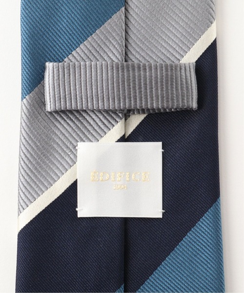 EDIFICE（エディフィス）の「コンビネーションストライプ タイ（ネクタイ・メンズ・ネイビー/カーキ・FREE）」の4枚目の写真