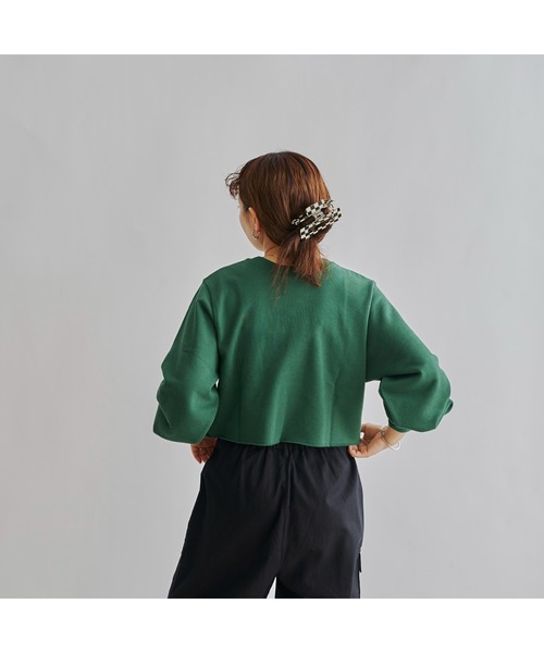 CPCM(シーピーシーエム)の「WEB限定/クロップド丈カレッジロゴスウェット(Tシャツ/カットソー・レディース・グリーン/グレー/ネイビー/グレイッシュベージュ/レッド/チャコールグレー・FREE)」の22枚目の写真