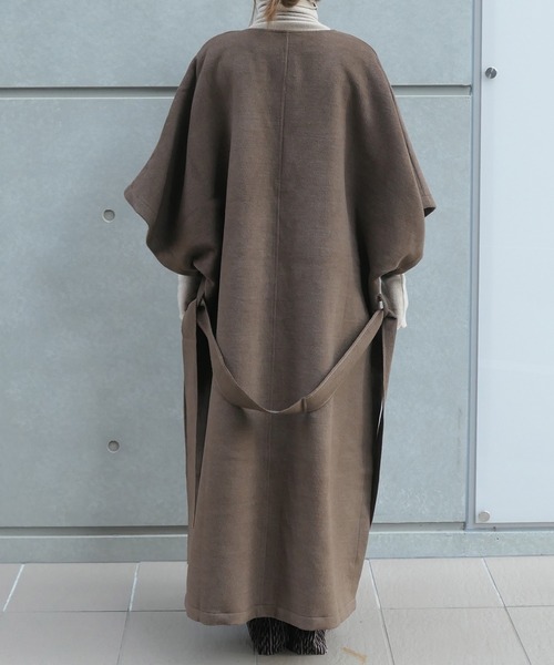 CORNERS（コーナーズ）の「【WEARISTA nico×CORNERSコラボ】《選べる着丈》ガウンコート（ノーカラーコート・レディース・ブラウン/アイボリー・M/L）」の19枚目の写真