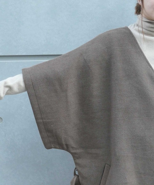 CORNERS（コーナーズ）の「【WEARISTA nico×CORNERSコラボ】《選べる着丈》ガウンコート（ノーカラーコート・レディース・ブラウン/アイボリー・M/L）」の14枚目の写真