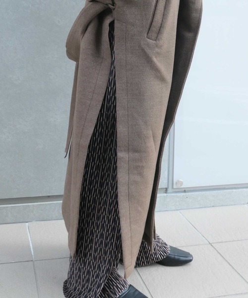 CORNERS（コーナーズ）の「【WEARISTA nico×CORNERSコラボ】《選べる着丈》ガウンコート（ノーカラーコート・レディース・ブラウン/アイボリー・M/L）」の21枚目の写真