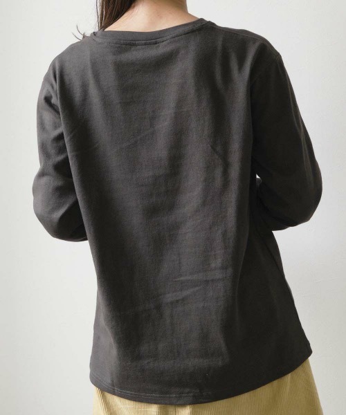Ocean Pacific(オーシャンパシフィック)の「【OP:オーピー】レディース オーバーシルエット フロッキー加工プリント ロングTシャツ(Tシャツ/カットソー・レディース・ホワイト/グリーン/サンドベージュ/チャコール・MEDIUM/LARGE/X-LARGE)」の13枚目の写真