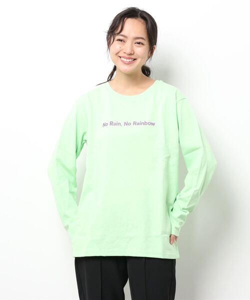 Ocean Pacific(オーシャンパシフィック)の「【OP:オーピー】レディース オーバーシルエット フロッキー加工プリント ロングTシャツ(Tシャツ/カットソー・レディース・ホワイト/グリーン/サンドベージュ/チャコール・MEDIUM/LARGE/X-LARGE)」の11枚目の写真