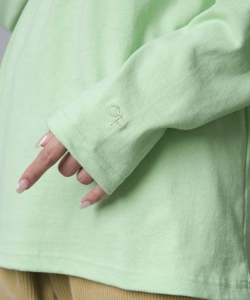 Ocean Pacific(オーシャンパシフィック)の「【OP:オーピー】レディース オーバーシルエット フロッキー加工プリント ロングTシャツ(Tシャツ/カットソー・レディース・ホワイト/グリーン/サンドベージュ/チャコール・MEDIUM/LARGE/X-LARGE)」の15枚目の写真
