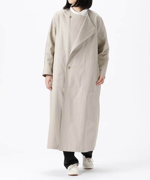 SETTO(セット)の「YEAR COAT:レディースコート(ノーカラーコート・レディース・ベージュ/アイボリー・FREE)」の13枚目の写真