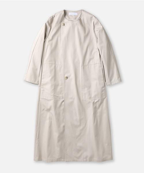 SETTO(セット)の「YEAR COAT:レディースコート(ノーカラーコート・レディース・ベージュ/アイボリー・FREE)」の4枚目の写真