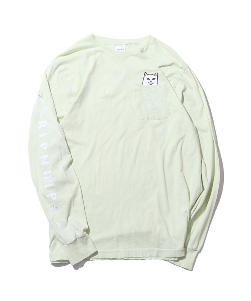 RIPNDIP（リップンディップ）の「RIPNDIP/リップンディップ Lord Nermal Long Sleeve Tee ポケット付きロンT（Tシャツ/カットソー・メンズ・ブラック/ピンク/ライム/レッド/ナチュラル/マルーン/ホワイト/ライトグリーン/シルバーグレー/クリーム/ダークグリーン/ブルー・L/XL/M）」の16枚目の写真