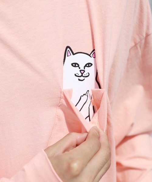 RIPNDIP（リップンディップ）の「RIPNDIP/リップンディップ Lord Nermal Long Sleeve Tee ポケット付きロンT（Tシャツ/カットソー・メンズ・ブラック/ピンク/ライム/レッド/ナチュラル/マルーン/ホワイト/ライトグリーン/シルバーグレー/クリーム/ダークグリーン/ブルー・L/XL/M）」の20枚目の写真