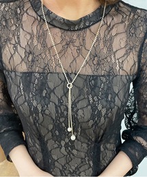 Cupid Heart | 【Cupid Heart】結婚式・ちょっとしたお食事会におすすめ！パールヘッド ビジューチェーンロングネックレス(ネックレス)