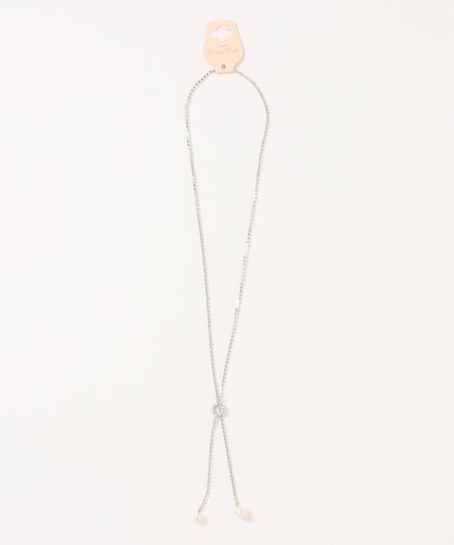 Cupid Heart(キューピッドハート)の「【Cupid Heart】結婚式アクセ パールヘッド ビジューチェーンロングネックレス(ネックレス・レディース・シルバー/ゴールド・MEDIUM)」の4枚目の写真
