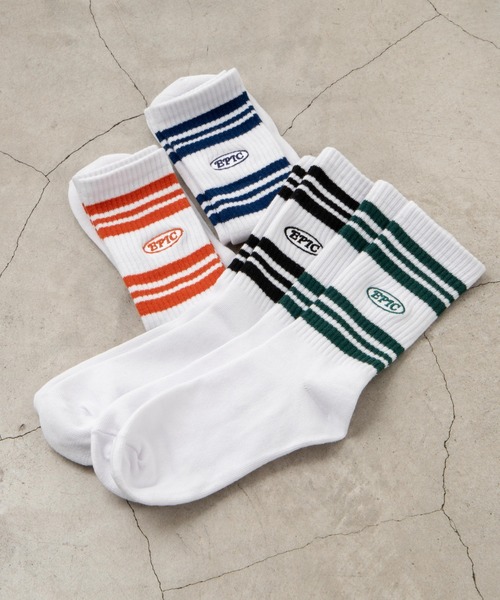 WEGO(ウィゴー)の「WEGO/EPICロゴラインソックス(ソックス/靴下・レディース・ホワイト/ブラック/レッド/グリーン/ブルー/オレンジ・23-25cm)」の12枚目の写真