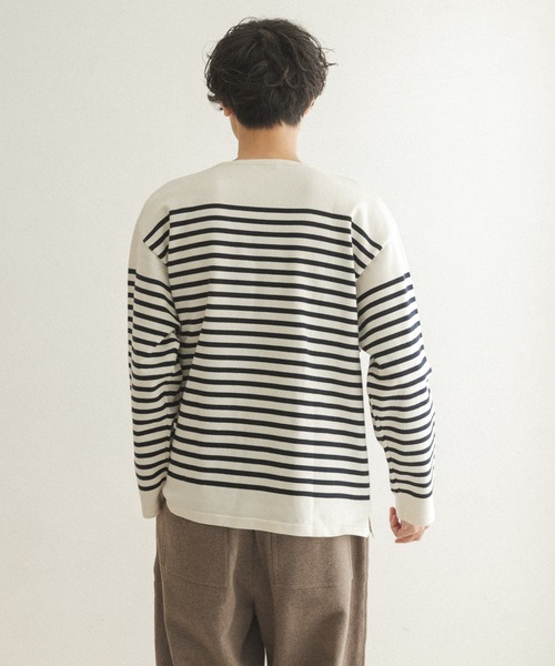 FORK&SPOON（フォークアンドスプーン）の「【WEB限定】FORK&SPOON　パネルボーダーニットプルオーバー（ニット/セーター・メンズ・ホワイト×ネイビー/ホワイト×レッド/ネイビー・4/5）」の6枚目の写真