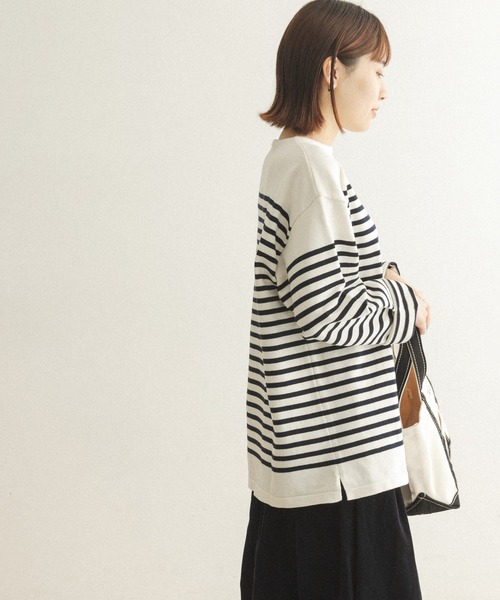 FORK&SPOON（フォークアンドスプーン）の「【WEB限定】FORK&SPOON　パネルボーダーニットプルオーバー（ニット/セーター・メンズ・ホワイト×ネイビー/ホワイト×レッド/ネイビー・4/5）」の13枚目の写真