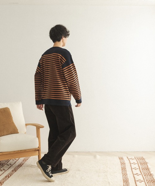 FORK&SPOON（フォークアンドスプーン）の「【WEB限定】FORK&SPOON　パネルボーダーニットプルオーバー（ニット/セーター・メンズ・ホワイト×ネイビー/ホワイト×レッド/ネイビー・4/5）」の21枚目の写真