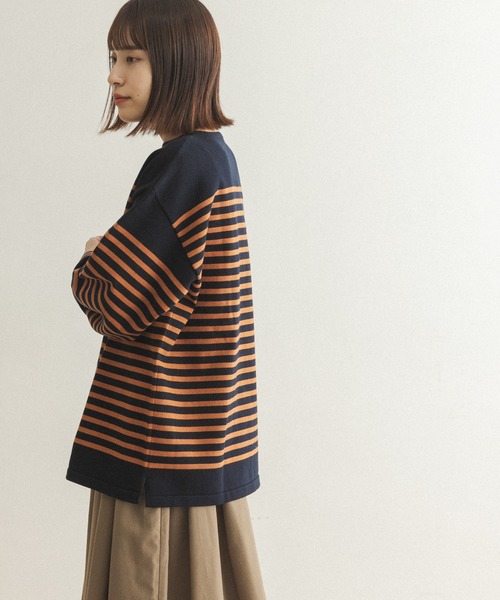 FORK&SPOON（フォークアンドスプーン）の「【WEB限定】FORK&SPOON　パネルボーダーニットプルオーバー（ニット/セーター・メンズ・ホワイト×ネイビー/ホワイト×レッド/ネイビー・4/5）」の22枚目の写真