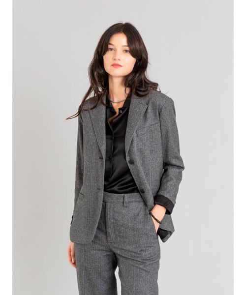 agnes b.（アニエスベー）の「TBU0 VESTE ヘリンボーンジャケット（テーラードジャケット・レディース・グレー系その他・3/2/1）」の10枚目の写真
