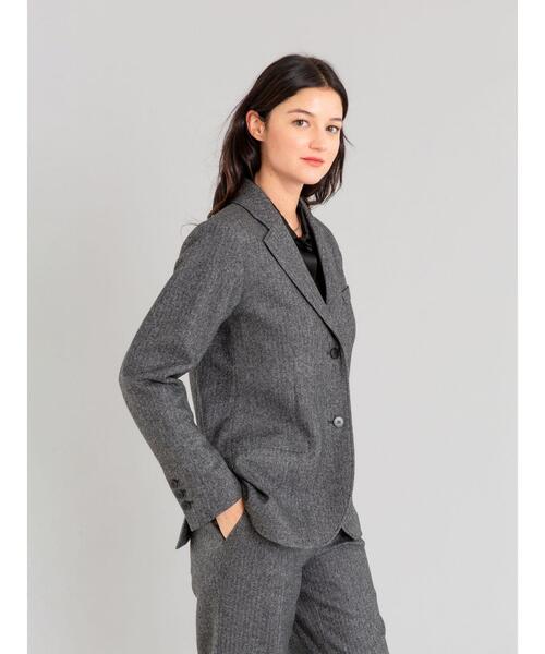 agnes b.（アニエスベー）の「TBU0 VESTE ヘリンボーンジャケット（テーラードジャケット・レディース・グレー系その他・3/2/1）」の8枚目の写真