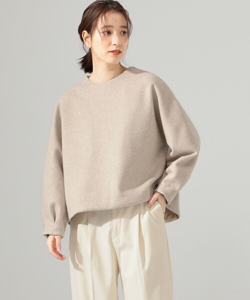 SHARE PARK(シェアパーク)の「【洗える】WOOLETバックZIPプルオーバー(ニット/セーター・レディース・ライトグレー系/グレー系/ベージュ系・1)」の3枚目の写真