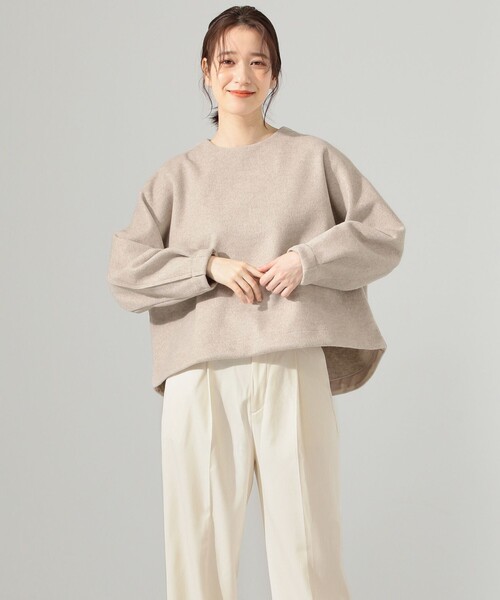 SHARE PARK(シェアパーク)の「【洗える】WOOLETバックZIPプルオーバー(ニット/セーター・レディース・ライトグレー系/グレー系/ベージュ系・1)」の4枚目の写真