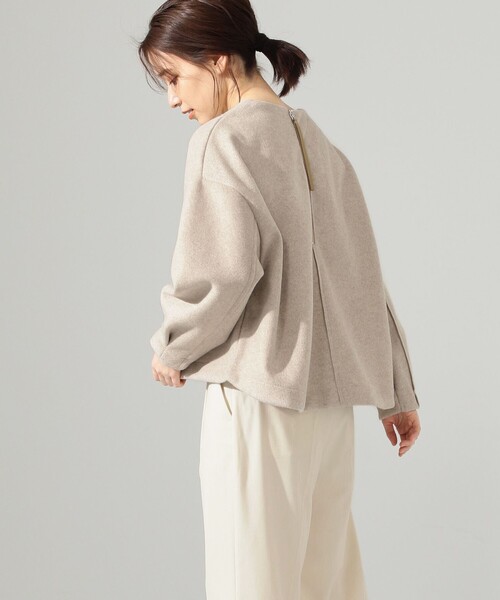 SHARE PARK(シェアパーク)の「【洗える】WOOLETバックZIPプルオーバー(ニット/セーター・レディース・ライトグレー系/グレー系/ベージュ系・1)」の5枚目の写真