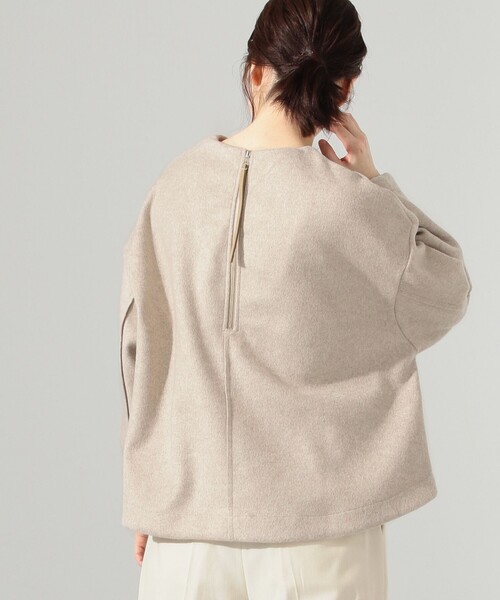 SHARE PARK(シェアパーク)の「【洗える】WOOLETバックZIPプルオーバー(ニット/セーター・レディース・ライトグレー系/グレー系/ベージュ系・1)」の7枚目の写真