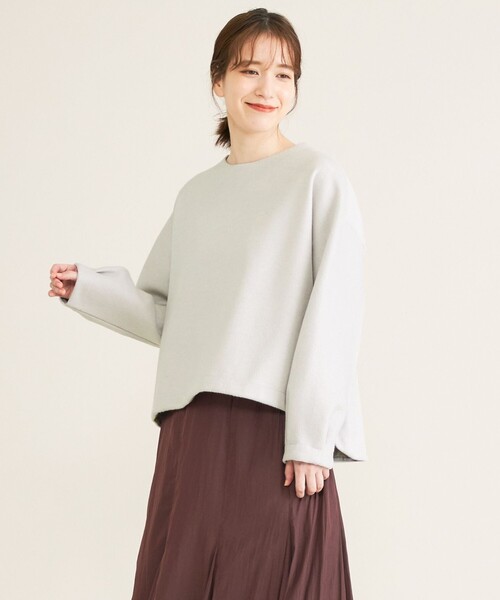 SHARE PARK(シェアパーク)の「【洗える】WOOLETバックZIPプルオーバー(ニット/セーター・レディース・ライトグレー系/グレー系/ベージュ系・1)」の9枚目の写真