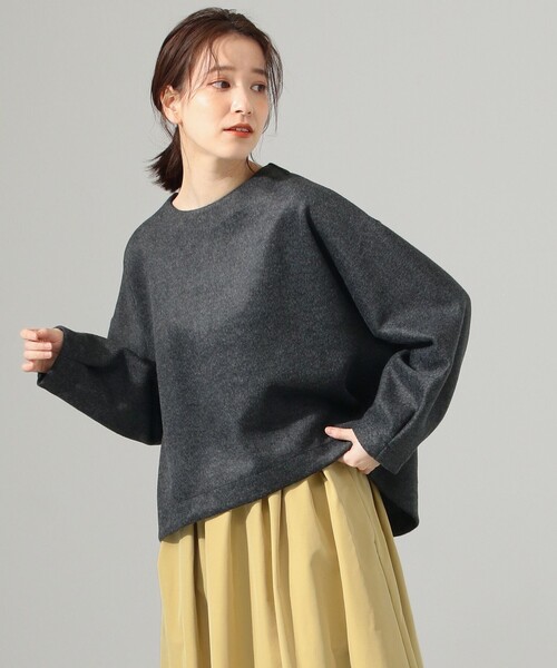 SHARE PARK(シェアパーク)の「【洗える】WOOLETバックZIPプルオーバー(ニット/セーター・レディース・ライトグレー系/グレー系/ベージュ系・1)」の12枚目の写真