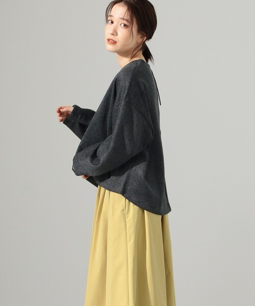 SHARE PARK(シェアパーク)の「【洗える】WOOLETバックZIPプルオーバー(ニット/セーター・レディース・ライトグレー系/グレー系/ベージュ系・1)」の14枚目の写真