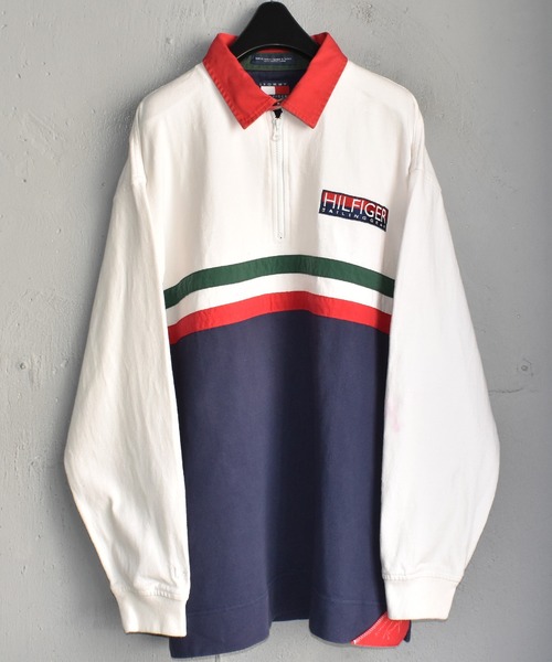 TOMMY HILFIGER トミーヒルフィガー ラガーシャツ M トミー ヒルフィガー TOMMY HILFIGER リラックスボーダーラガーシャツ