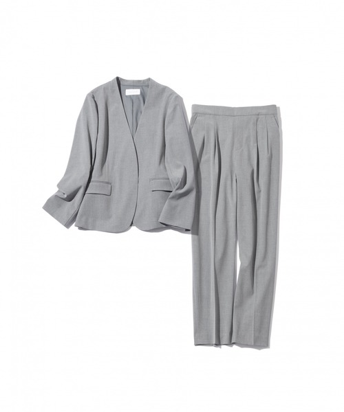 GLOBAL WORK（グローバルワーク）の「ウツクシルエットVジャケット/236479（ノーカラージャケット・レディース・グレー/ブラウン系その他/ブラック・X-LARGE/LARGE/MEDIUM）」の6枚目の写真