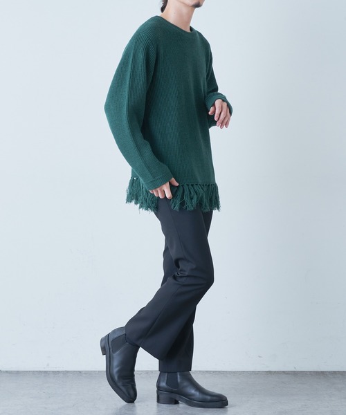 Lui's(ルイス)の「フリンジニット(ニット/セーター・メンズ・ホワイト/グリーン/ブラック・SMALL/MEDIUM)」の9枚目の写真