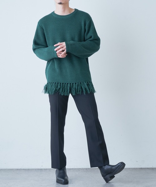 Lui's(ルイス)の「フリンジニット(ニット/セーター・メンズ・ホワイト/グリーン/ブラック・SMALL/MEDIUM)」の13枚目の写真