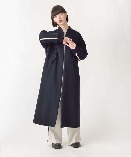 La SRIC（ラスリック）の「La SRIC / リブカラーロングCT（その他アウター・レディース・ネイビー/モカ・38）」の2枚目の写真