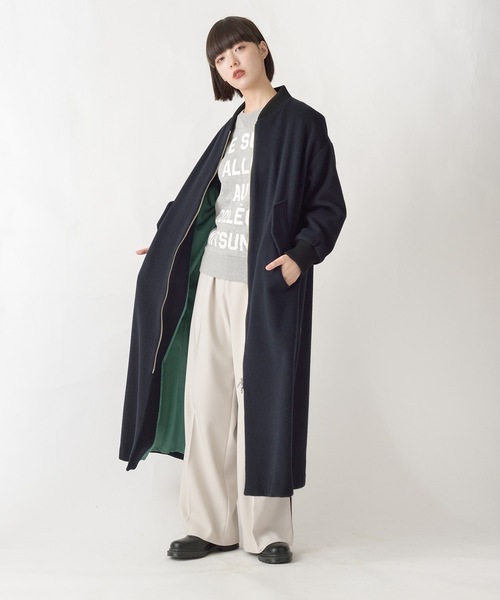 La SRIC（ラスリック）の「La SRIC / リブカラーロングCT（その他アウター・レディース・ネイビー/モカ・38）」の3枚目の写真