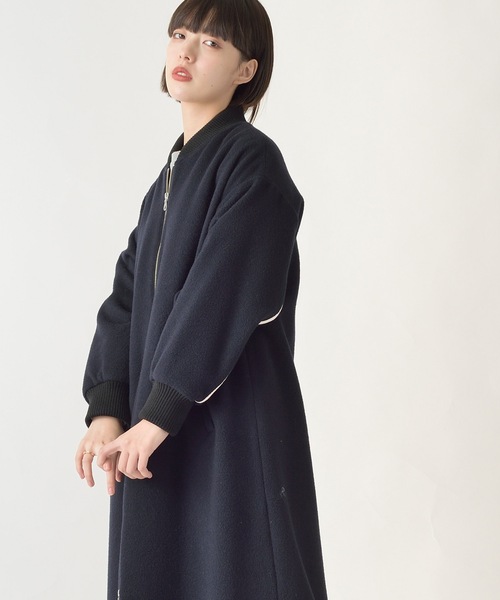 La SRIC（ラスリック）の「La SRIC / リブカラーロングCT（その他アウター・レディース・ネイビー/モカ・38）」の7枚目の写真