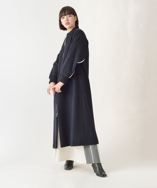 La SRIC（ラスリック）の「La SRIC / リブカラーロングCT（その他アウター・レディース・ネイビー/モカ・38）」の9枚目の写真