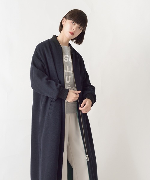 La SRIC（ラスリック）の「La SRIC / リブカラーロングCT（その他アウター・レディース・ネイビー/モカ・38）」の11枚目の写真