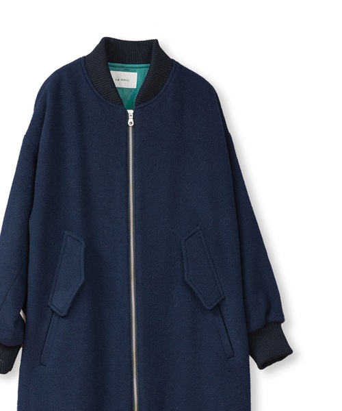 La SRIC（ラスリック）の「La SRIC / リブカラーロングCT（その他アウター・レディース・ネイビー/モカ・38）」の16枚目の写真