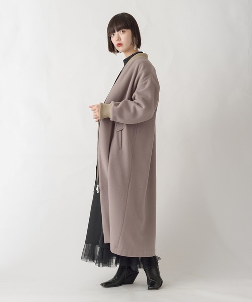 La SRIC（ラスリック）の「La SRIC / リブカラーロングCT（その他アウター・レディース・ネイビー/モカ・38）」の22枚目の写真