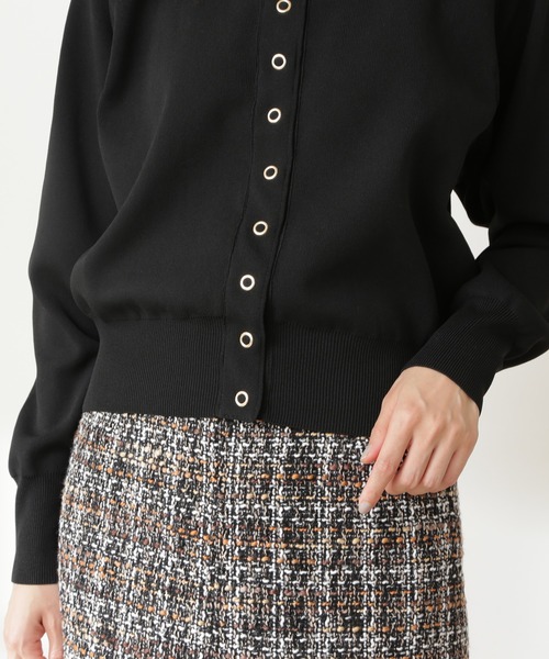 N.(N. Natural Beauty Basic)(エヌエヌナチュラルビューティーベーシック)の「【追加生産】◆ドットボタン総針フォルムカーディガン(カーディガン/ボレロ・レディース・ホワイト/ブラック/ネイビー/グリーン/ブルー/イエロー/ピンク・MEDIUM)」の20枚目の写真