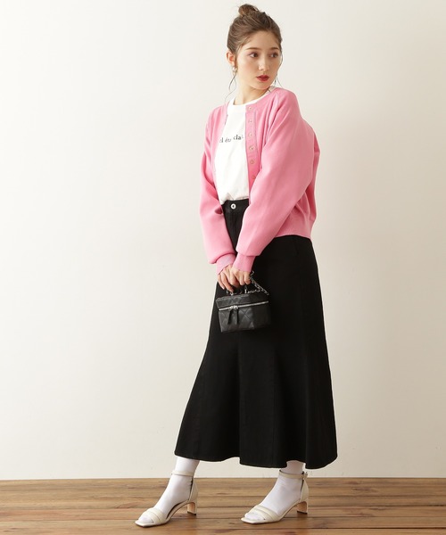 N.(N. Natural Beauty Basic)(エヌエヌナチュラルビューティーベーシック)の「【追加生産】◆ドットボタン総針フォルムカーディガン(カーディガン/ボレロ・レディース・ホワイト/ブラック/ネイビー/グリーン/ブルー/イエロー/ピンク・MEDIUM)」の22枚目の写真