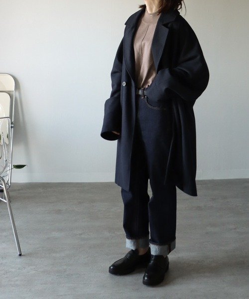COURO(コウロ)の「ハイネックセンターシームオーバーニット(ニット/セーター・レディース・ブラック/モカ/オフホワイト・FREE)」の11枚目の写真