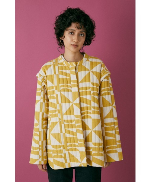 BLACK BY MOUSSY(ブラックバイマウジー)の「pattern quilting jacket(パターンキルティングジャケット)(テーラードジャケット・レディース・ベージュ系その他・FREE)」の16枚目の写真
