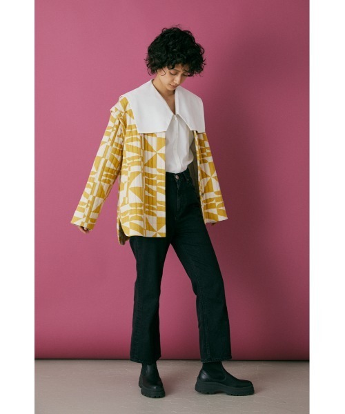 BLACK BY MOUSSY(ブラックバイマウジー)の「pattern quilting jacket(パターンキルティングジャケット)(テーラードジャケット・レディース・ベージュ系その他・FREE)」の10枚目の写真