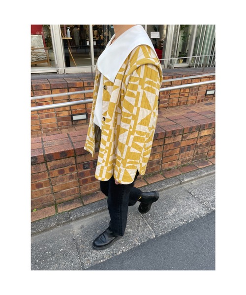BLACK BY MOUSSY(ブラックバイマウジー)の「pattern quilting jacket(パターンキルティングジャケット)(テーラードジャケット・レディース・ベージュ系その他・FREE)」の19枚目の写真