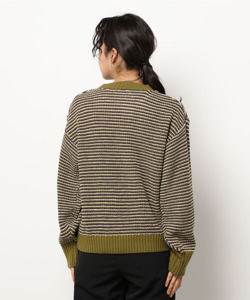 ehka sopo（エヘカソポ）の「配色ボーダーニット（ニット/セーター・レディース・グリーン/ブラック/ブルー/レッド・ﾌﾘ-）」の6枚目の写真