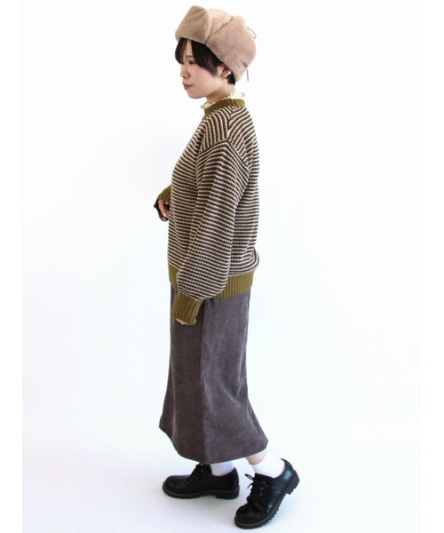 ehka sopo（エヘカソポ）の「配色ボーダーニット（ニット/セーター・レディース・グリーン/ブラック/ブルー/レッド・ﾌﾘ-）」の20枚目の写真