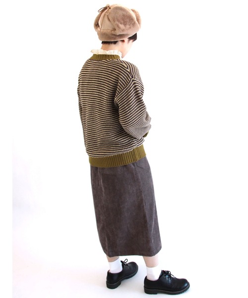 ehka sopo（エヘカソポ）の「配色ボーダーニット（ニット/セーター・レディース・グリーン/ブラック/ブルー/レッド・ﾌﾘ-）」の19枚目の写真