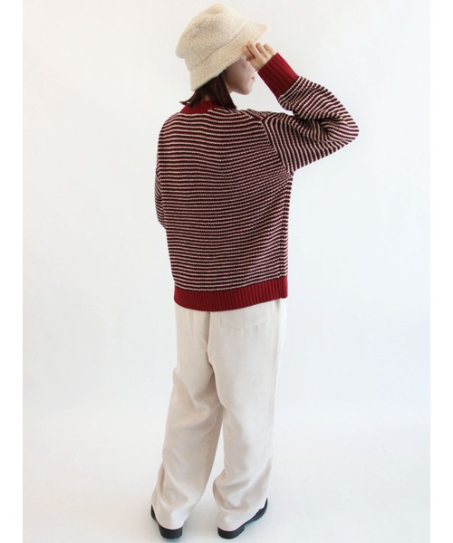 ehka sopo（エヘカソポ）の「配色ボーダーニット（ニット/セーター・レディース・グリーン/ブラック/ブルー/レッド・ﾌﾘ-）」の11枚目の写真